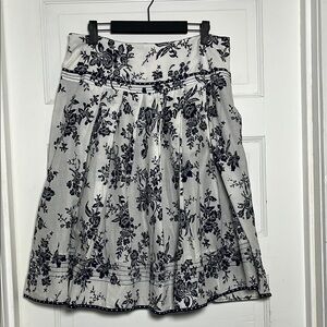 St. John's Bay Navy Blue and White A-Line Knee-Length Skirt